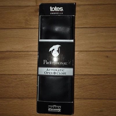 Nuevo paraguas compacto Totes One-Touch cierre abierto automático - negro 8,5 pulgadas 9 onzas Foto 1 de 4