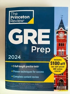 Princeton Review GRE Prep, 2024: 5 Practice Tests + Review & Techniques - GREAT! - Picture 1 of 4