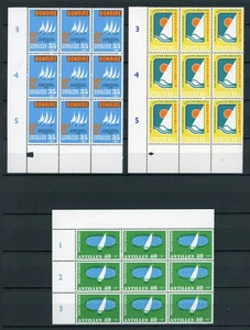 Nederlandse Antillen 625 - 628 postfrisse blokken van negen; twee ponstekens - Picture 1 of 2