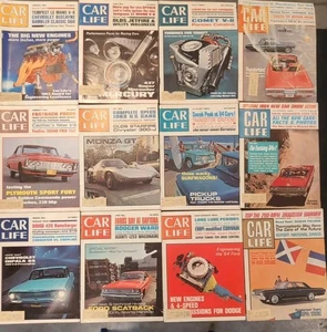 1963 Car Life Magazine Lot Complete Year 63 Magazine Ads Lot Of 12 - Picture 1 of 5