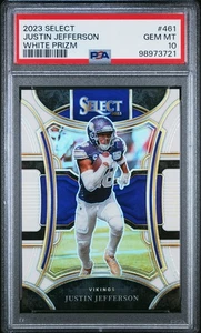 2023 Panini Select Justin Jefferson #461 White Prizm /35 PSA 10 - Picture 1 of 2