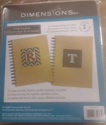 DIMENSIONS Journal Cross Stitch 50 Pages Chevron Large Journal Alphabet Included - Image 1 of 4