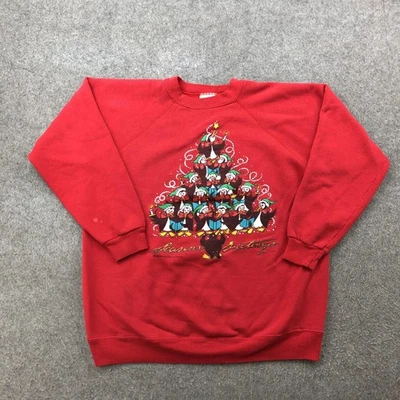 Винтажная рождественская толстовка женская большие пингвины сезоны поздравления Hanes 90-е - Изображение 1 из 4