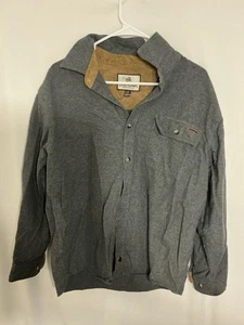 Legendary Whitetails Flannel Shirt Mens L Solid Gray Long Sleeve Soft - Picture 1 of 4