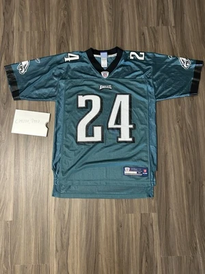 Camiseta deportiva vintage de los Philadelphia Eagles para hombre talla mediana verde Reebok 24 Asomugha  Foto 1 de 4