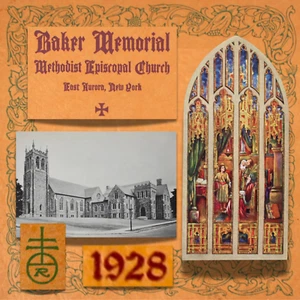 East Aurora BAKER METHODIST CHURCH 1928 Tiffany Windows Historic Architecture NY - Picture 1 of 9