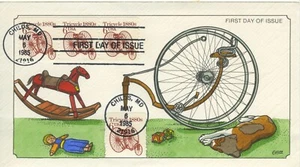 #2126 TRICYCLE 1880's Coil, Collins Hand-painted First Day Cover Perfect!!! - Picture 1 of 1