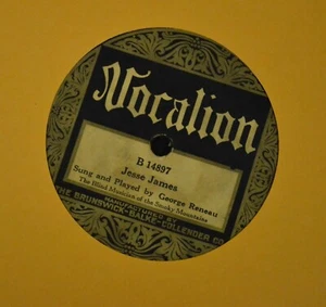 LISTEN MP3 PRE WAR COUNTRY George Reneau Vocalion 14897 Jesse James - Foto 1 di 1