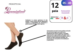 12 Paia calzini donna fantasmini in cotone calze invisibili RC202 (mod pompea) - Picture 1 of 1