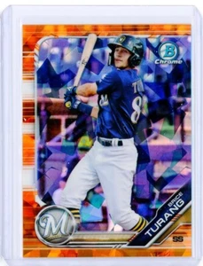 Bowman Draft 2019 cromo zafiro Brice Turang refractor naranja radiocontrol novato 4/25 - Imagen 1 de 2