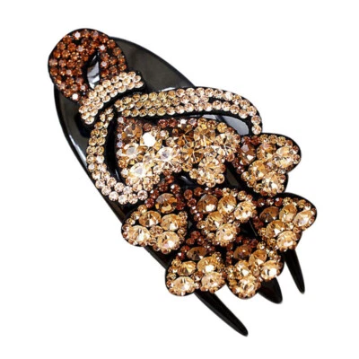 Crystal Hairpin Ponytail Clip Oversized Peacock Duckbill Clip Hair Accessori + Foto 1 de 4