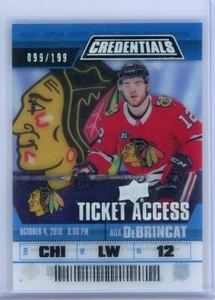 2019-20 Upper Deck Credentials Ticket Access Acetate #TAAD Alex DeBrincat 99/199 - Picture 1 of 2