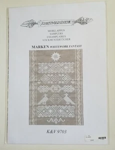 Kunst & Vliegwerk Sampler Chart Marken Whitework Fantasy K&V 9703 New - Picture 1 of 4