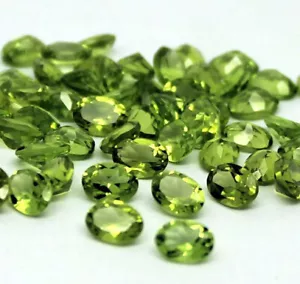 Peridot Oval Faceted Cut 5x7mm to 6x8mm Natural Wholesale Loose Gemstone I101 - Picture 1 of 6