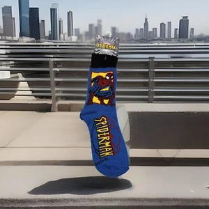Spider-Man Vintage Kids Childrens Socks New NWT 2001 Marvel Y2K Size 6-8 1/2 - Picture 1 of 5