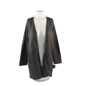 NWT ALFANI textured Metallic Cardigan Sweater M(8-10) Gray Rayon Blend - Picture 1 of 10