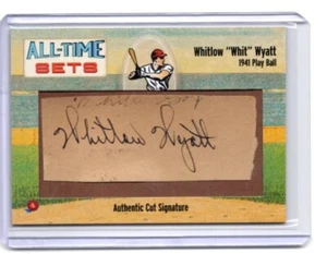 2025 Historic Autographs All Time Sets Whitlow Whit Wyatt CUT AUTO AUTOGRAPH 4/5 - Picture 1 of 1