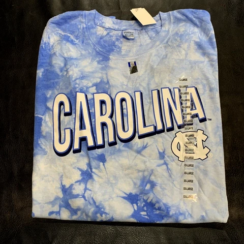 University North Carolina Tar Heels Blue Tie Dye Men's Short Sleeve T-Shirt 2XL Cover