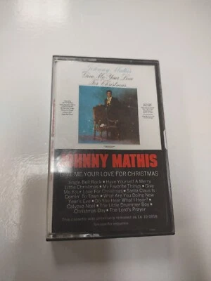 JOHNNY MATHIS - GIVE ME YOUR LOVE FOR CHRISTMAS - CASSETTE TAPE LIKE NEW OOP  - Image 1 of 3