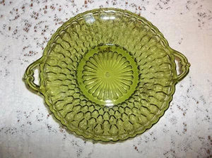 CANDY NUT DISH VINTAGE GREEN THUMBNAIL PATTERN  - Picture 1 of 1