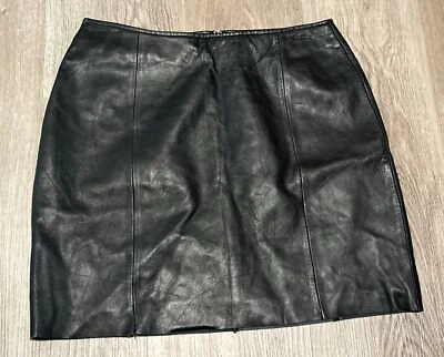 Falda De Colección Sport By Vakko Cuero Genuino Suave Forrada Negra Mujer Talla 6 Foto 1 de 4