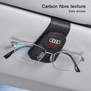 Auto Leder Brillenclip Sonnenblende Sonnenbrille Kartenbox für Audi - Bild 1 von 10