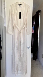 JENNY PACKHAM Bata Larga Seda Marfil S 100% Seda Pequeña Nueva con Etiquetas $1500 - Imagen 1 de 10