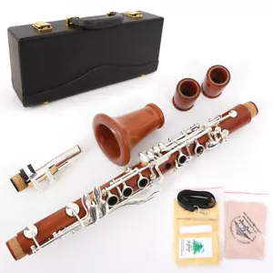 Advance E-Flat Clarinet Rosewood Wooden Body Nickel Plate Eb Key 17 key Case - Picture 1 of 14