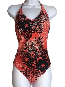 CATALINA Swimsuit ~ Women’s Size L (12-14) ~ One Piece ~Orange Floral ~Ribbed - Picture 1 of 6