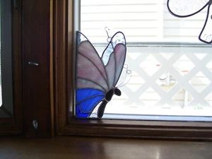 Stained Glass Butterfly window sitters (Real Glass) - Picture 1 of 7