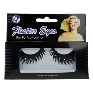 W7 PARTY HALLOWEEN FLUTTER BLACK REUSABLE FALSE EYELASH EYELASHES FL053