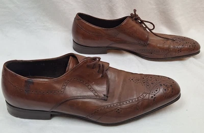 Vintage Prada Shoes Mens Size 6.5 Milano Vero Cuoio Oxford Derby Brown Leather - Image 1 of 4