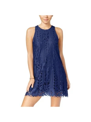 SPEECHLESS женщин темно-синий кружева Jewel шеи короткое коктейльное Shift платье S - Изображение 1 из 4