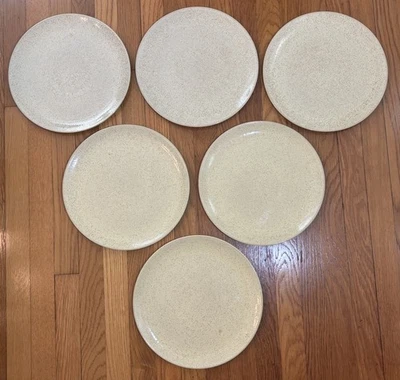 Juego de 6 Platos de Gres Moteado Anthropologie Amarillo Marrón 11 7/8" Portugal Foto 1 de 4