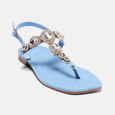 Lo último Miami zapatos y jeans, sandalias adornadas talla 7 1/2 nuevas con caja Foto 1 de 3