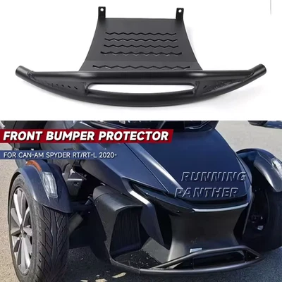 Black Aluminum Front Bumper with Skid Plate For Can-Am Spyder RT RT-L 2020-2025 - Image 1 of 4