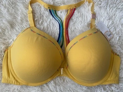 Sujetador arco iris Lane Bryant Cacique ALGODÓN BOOST PLUNGE TIRAS ESPALDA con cable 46DD NUEVO CON ETIQUETAS Foto 1 de 4