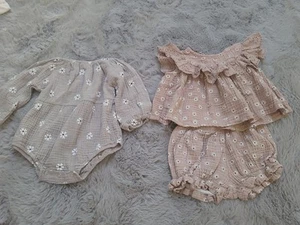 Baby Rompers Size 6M  Lot Of 2, Tags Are Bigger Size, But They Run Small - Picture 1 of 8