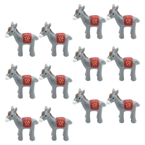 12 Pcs Little Donkey Ornaments Cuddly Garden Miniature Animal Statues - Picture 1 of 12