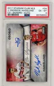 2017 TOPPS STADIUM CLUB MLS CO-SIGNERS DUAL AUTO JONATHAN OSORIO NICK HAGGLUND ! - Picture 1 of 2