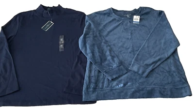 Sudaderas Karen Scott para mujer talla PXL azul pulóver 2 camisas Foto 1 de 4