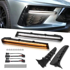 Luz de circulación diurna con bisel de parrilla LED con intermitente para Corvette C8 2020-2023 - Imagen 1 de 9
