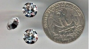 1 VINTAGE AUSTRIAN 3 CARAT WHITE SAPPHIRE SYNTHETIC SPINEL 9mm. ROUND JEWEL s318 - Picture 1 of 2
