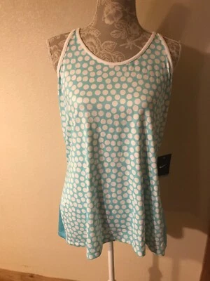 Camiseta sin mangas Nike Dri Fit azul blanco a lunares espalda corredor talla XL (I1) NUEVA CON ETIQUETAS Foto 1 de 4