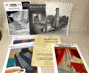 Lot 7 Vintage books Patterns Weave-it Book, Master Weaving Drafting Harness Lily - Picture 1 of 5