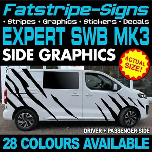 PEUGEOT EXPERT MK3 SWB L1 RAYAS DE TIGRE PEGATINAS GRÁFICAS FURGONETA CÁMPER - Imagen 1 de 2