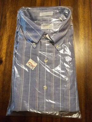 Camisa de vestir a rayas Eagle Shirtmakers nueva con etiquetas hecha en EE. UU. XL hecha en unión Foto 1 de 4