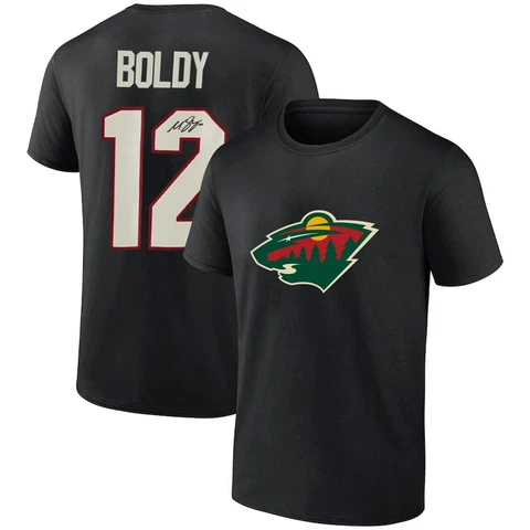Matthew Boldy Fleury Minnesota Wild Autographed Black Unisex T-shirt S-3XL Cover