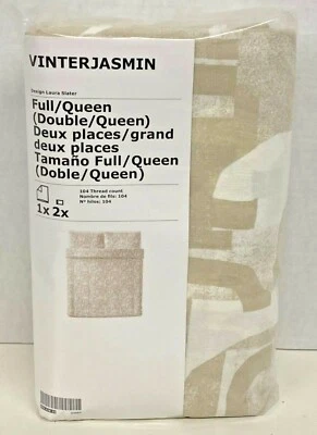 Ikea VINTERJASMIN Full/Queen Duvet Cover Pillowcases Bed Set White Beige - Image 1 of 2