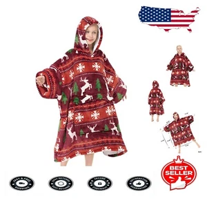 Oversized Sherpa Hoodie Blanket for Kids - Ultimate Comfort for 6-10 Year Olds - Picture 1 of 7